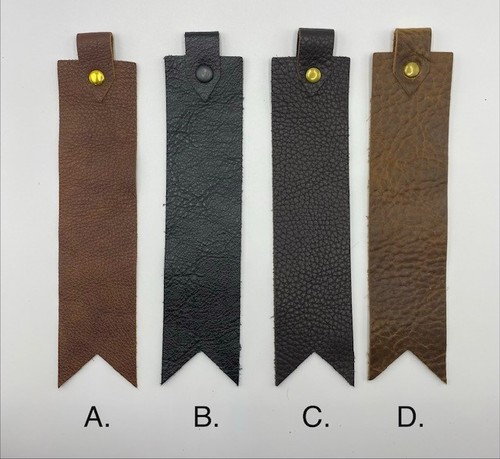 Handmade leather bookmark - leather,