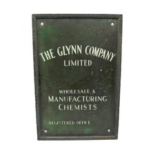 Antique Bronze & Enamel Sign