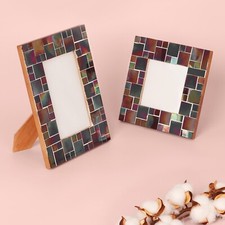 G Decor Rainbow Handmade Glass Mosaic Frame Colourful Picture Display