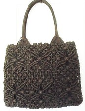 Hobbs Maria Waxed Cotton Bag chocolate brown textured 2 handle shopper tote new
