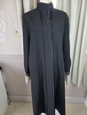 Simon Blair Women's long black Vintage trench coat 21 inch pit to pit 14 uk 