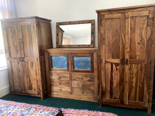 2x  Solid Sheesham (Indian Rosewood) Wardrobes, pair, Duraster Mehran Myakka