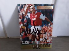 ARSENAL - LEE DIXON Signed Merlin Premier Gold 97 Football trading card