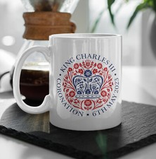 King Charles III Coronation Day May 2023 Official Emblem Ceramic Mug, Coronation