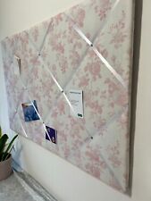 Eloise Pink Floral Toile Padded Fabric Notice Pin Memo Board - Gift for girls