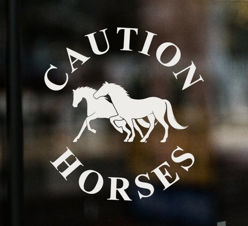 Caution horses horsebox - caution,