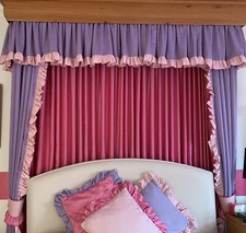 Decorative CURTAINS & CUSHIONS or to use as Material Only Pink/lilac ~NOT PLINTH