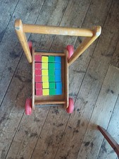 Vintage wooden walker trolly - wooden,