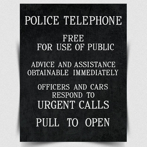 Police phone box sign vintage - sign,