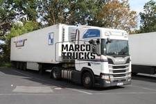 Truck Photo Scania R450 Refrigerated Semi Trailer Sweden White Kaj Madsen KM Cit #g5kz