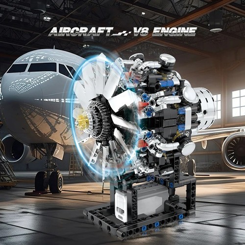 Airplane engine motorized - v8,