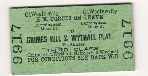 Railway ticket gwr birmingham - railway,