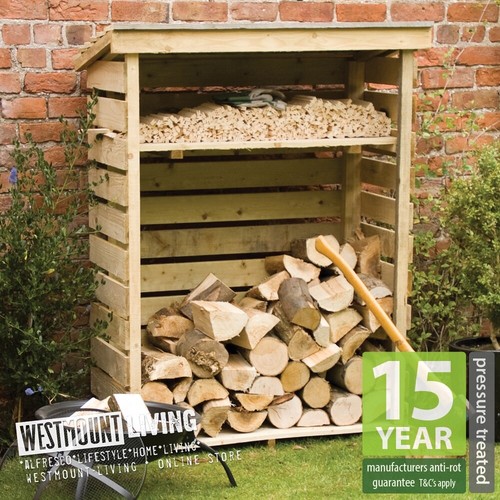 Wooden firewood log store - log,