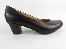 Hotter Angelica Black Leather Dual Fit Mid Heel Shoes UK 7 EU 41 Worn Once