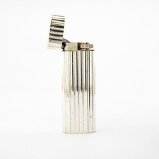 Vintage Cartier - Must De Cartier - Lighter in Silver Vertical Stripes