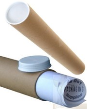 CARDBOARD PACKAGING TUBES A0 A1 A2 A3 A4 + PLASTIC CAPS - 45/50mm ALL SIZES/QTYS