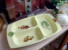 Vintage Serving Dish Vegetable Design Kelsboro Ware Yellow Tableware Platter
