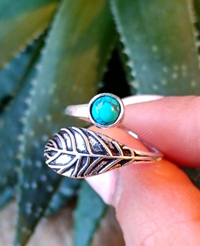 Turquoise gemstone leaf - turquoise,
