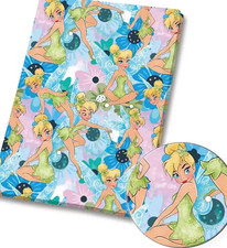 Disney Peter Pan Tinkerbell fairy polyCotton Fabric Half Yard (18” x 55”) 28477