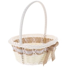  Straw Baskets with Handles Wicker for Holding Wedding Favors Flower
