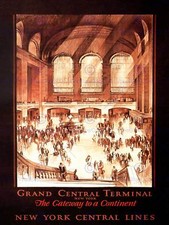 Travel Grand Central Terminal Station Rail New York Usa Vintage Poster 2387Py