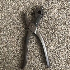 Vintage Metal Multi Size Ratchet Hole Punch Spring Loaded Multipurpose