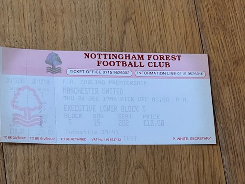 Ticket 1996 nottingham - ticket,