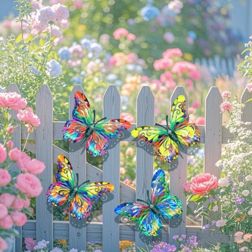 4pcs metal butterfly sculpture - 4pcs,