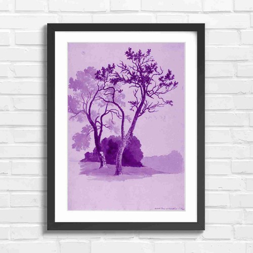 Orchard trees artistic drawing - trees,