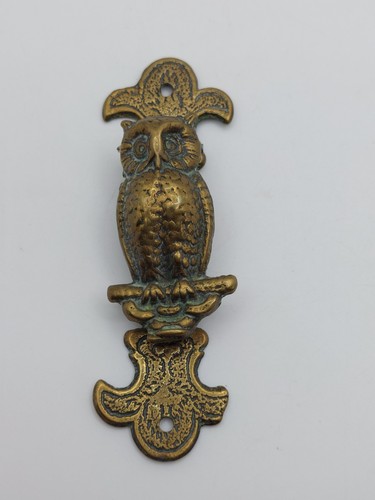 Brass owl door knocker solid - knocker,