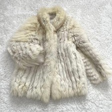 Blue Fox Fur Short Coat Cream
