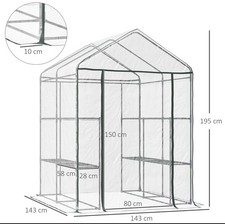 Outsunny Walk In Greenhouse Garden Clear PVC Frame Shelves Reinforced Plant Grow