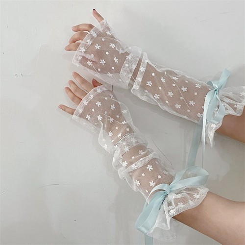 New ribbon bow fingerless - bow,