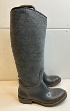 CENTO Grey Ladies Wellies Rubber & Wool Flat Boots UK Size 3 Made In Italy
