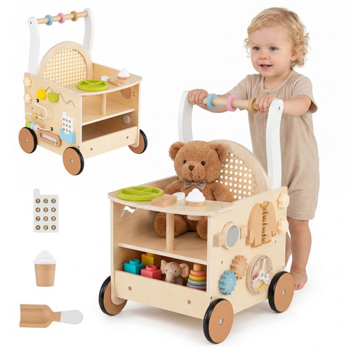 Wooden baby walker 1 - wooden, in
