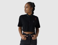 Fred Perry Amy Winehouse Cropped Pique Shirt Black Size 14  BNWT