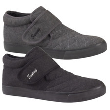 MENS BOOTIE TOUCH FASTEN EASY CLOSE SLIPPERS SHOES WARM FLEECE LINING WINTER BOO