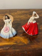 Royal Doulton M218 Annabel 2" & Gail M212 Miniature Lady Figurine