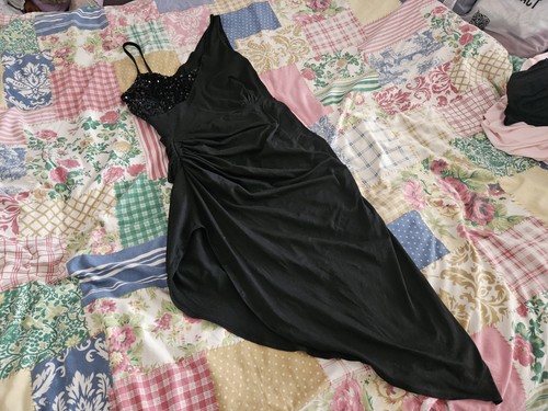 Women girls black dress with - black,