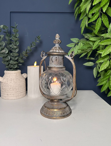 Vintage glass candle holder - vintage,