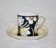 Rare Paragon Double Warrant "Narcissus" Lemon Bone China Demitasse Cup & Saucer
