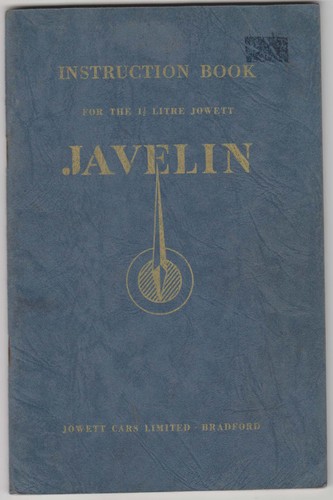 Jowett javelin instruction - jowett,