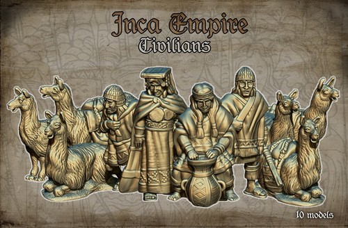 28mm inca civilians - 28mm, llama