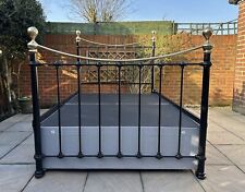 Lovely & Quality Cast Iron & Brass Double Bed Frame, Great Condition