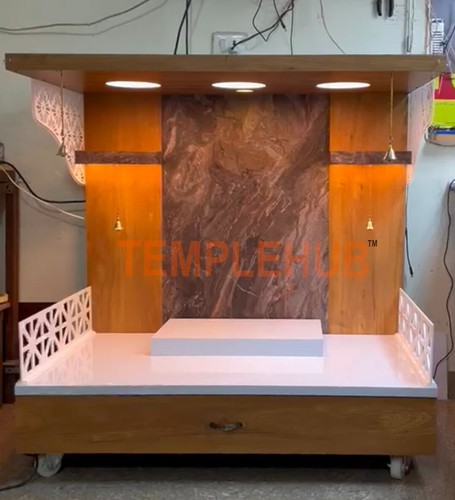 Wooden temple with led - wooden,