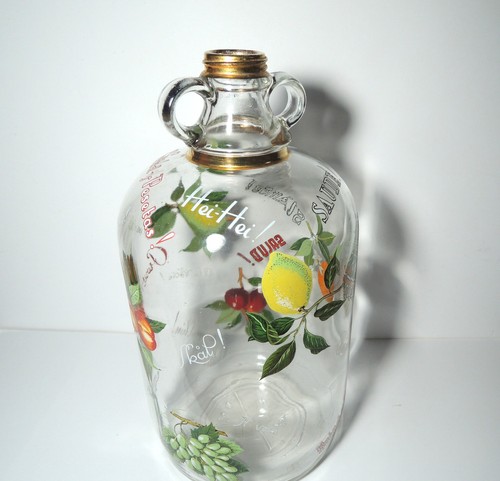 Vintage glass demijohn type - demijohn,
