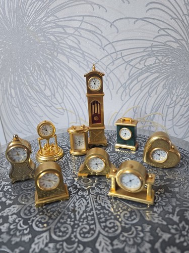 Vintage miniature brass clocks - vintage,