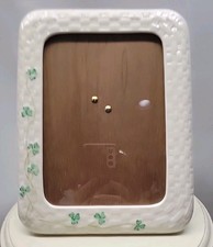 Belleek Ireland Shamrock Porcelain Photo Frame – Blue Mark 1965–1980 Basketweave