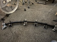 Gibraltar 42 inch black curved metal drum rack bar with 6 multi clamps 8 mem lok