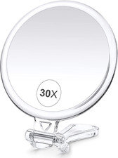 MIYADIVA Magnifying Mirror, 30X Magnifying Mirror with Handle, Travel Makeup wit